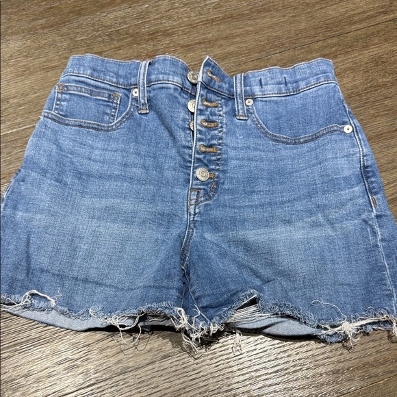 Madewell Pants - Madewell High Rise Denim Distressed Blue Jean Shorts